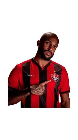 Camisa Masculina Jogo 1 2024 Vitória Vermelha e Preta Volt