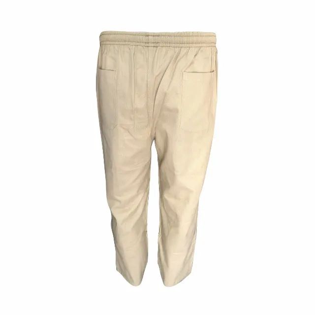 Calça Cáqui Industrial em Brim c/ 4 Bolsos, Cadarço E Elástico - Foto 3