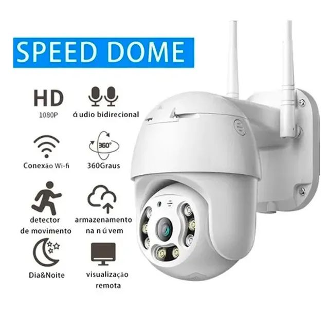 Câmera Speed Dome WiFi Full HD 1080P Infravermelho Audio Auto Rastreamento Prova D'Agua - Foto 2
