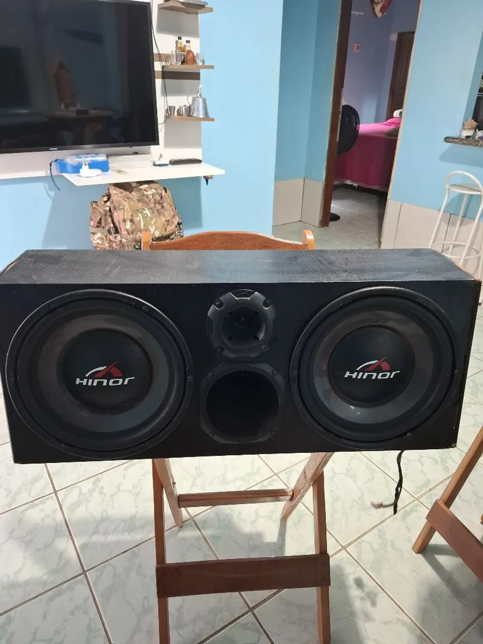 Caixa de Som Automotivo Hinor com módulo TS400X4 TARAMPS