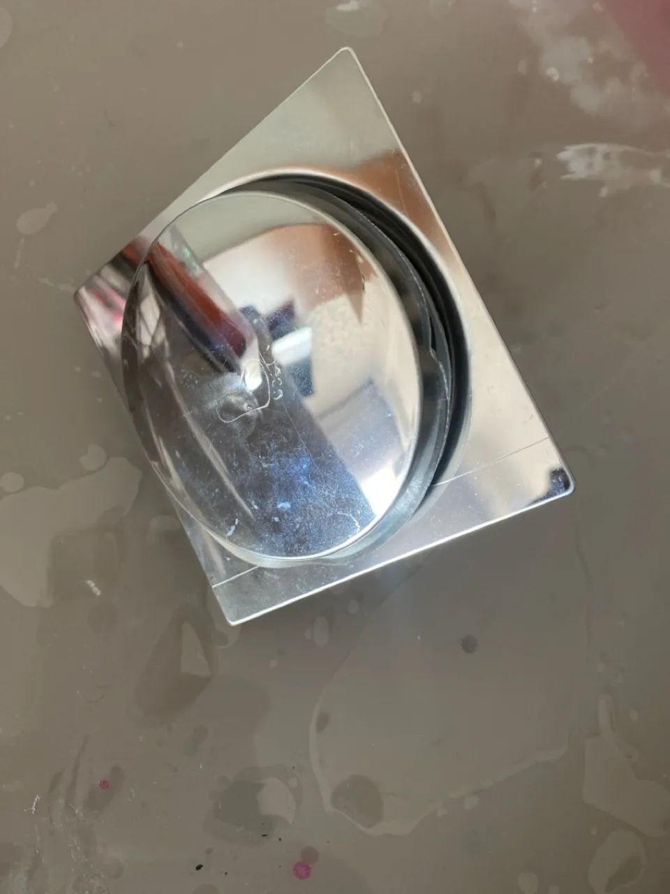 Ralo Inteligente Click Banheiro Lavabo Quadrado 9,4cm Inox