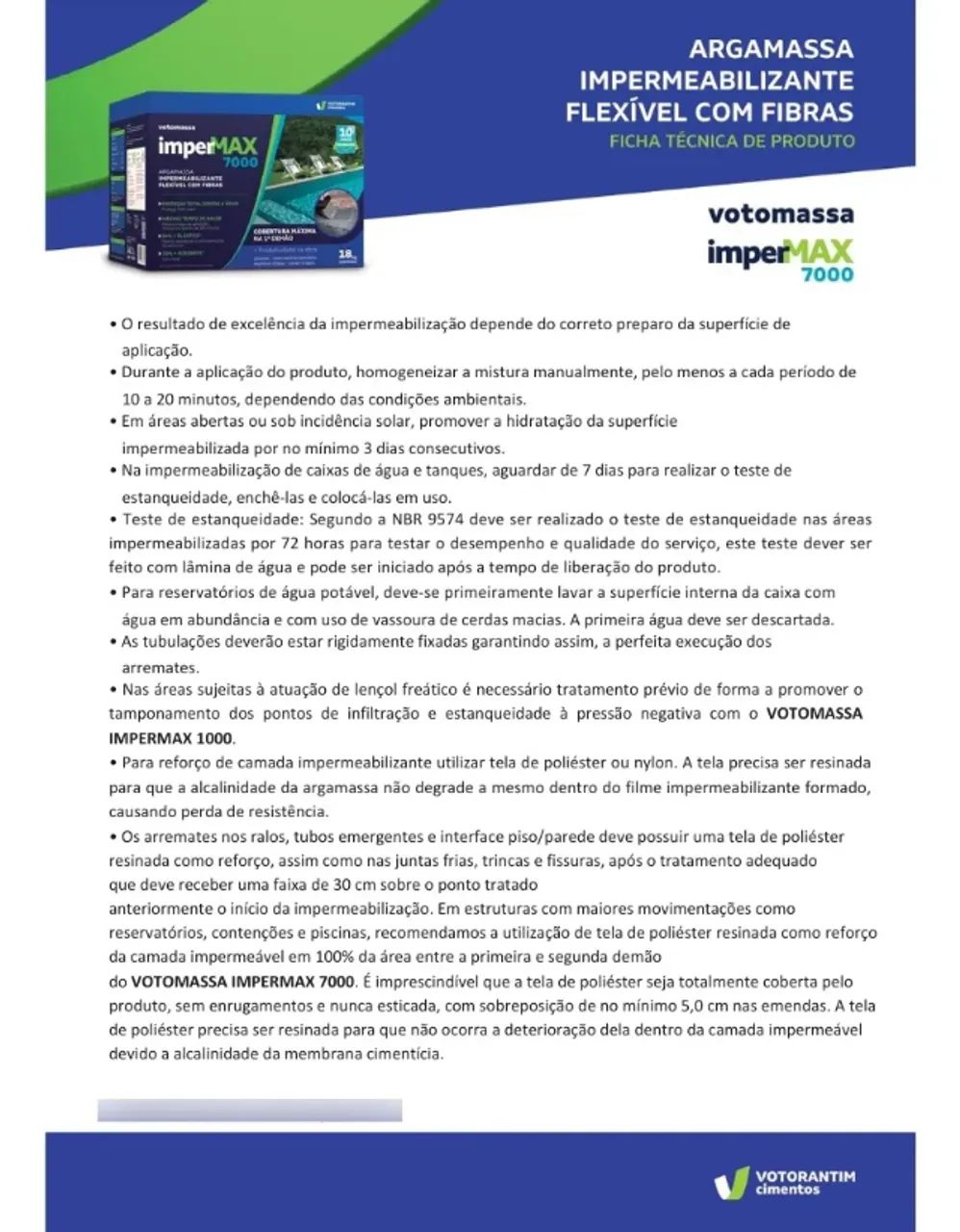 Impermeabilizante ImperMax 7000 Fibras Votomassa Lajes e Piscinas 18KG - Foto 5