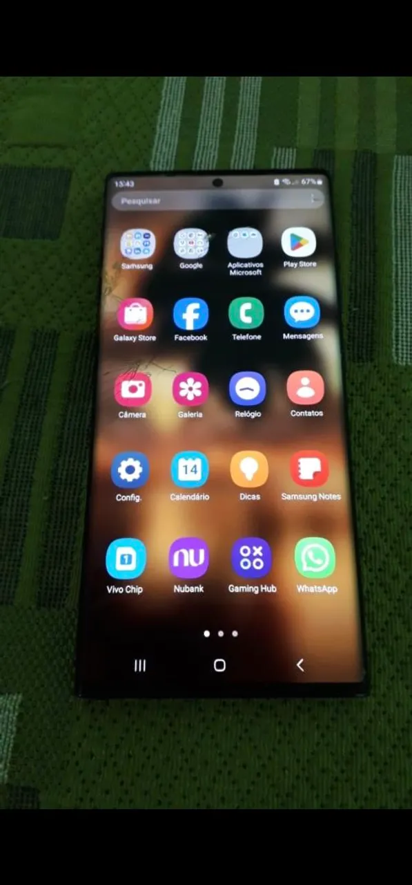Displayl Samsung Note20 Ultra Com bateria.