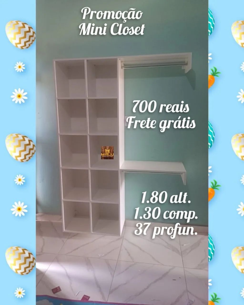 Mini Closet Branco 1.80x1.30 - Frete Grátis!