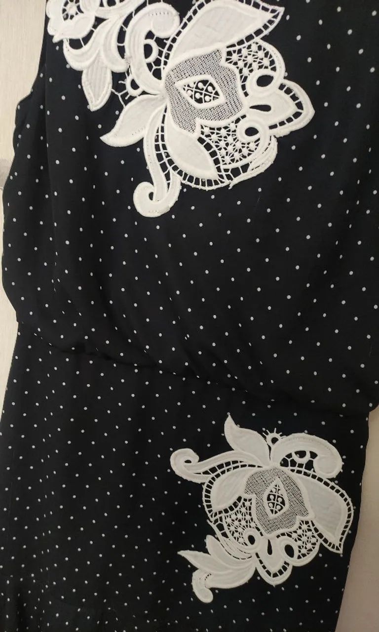 Amissima vestido poa com renda - Foto 3