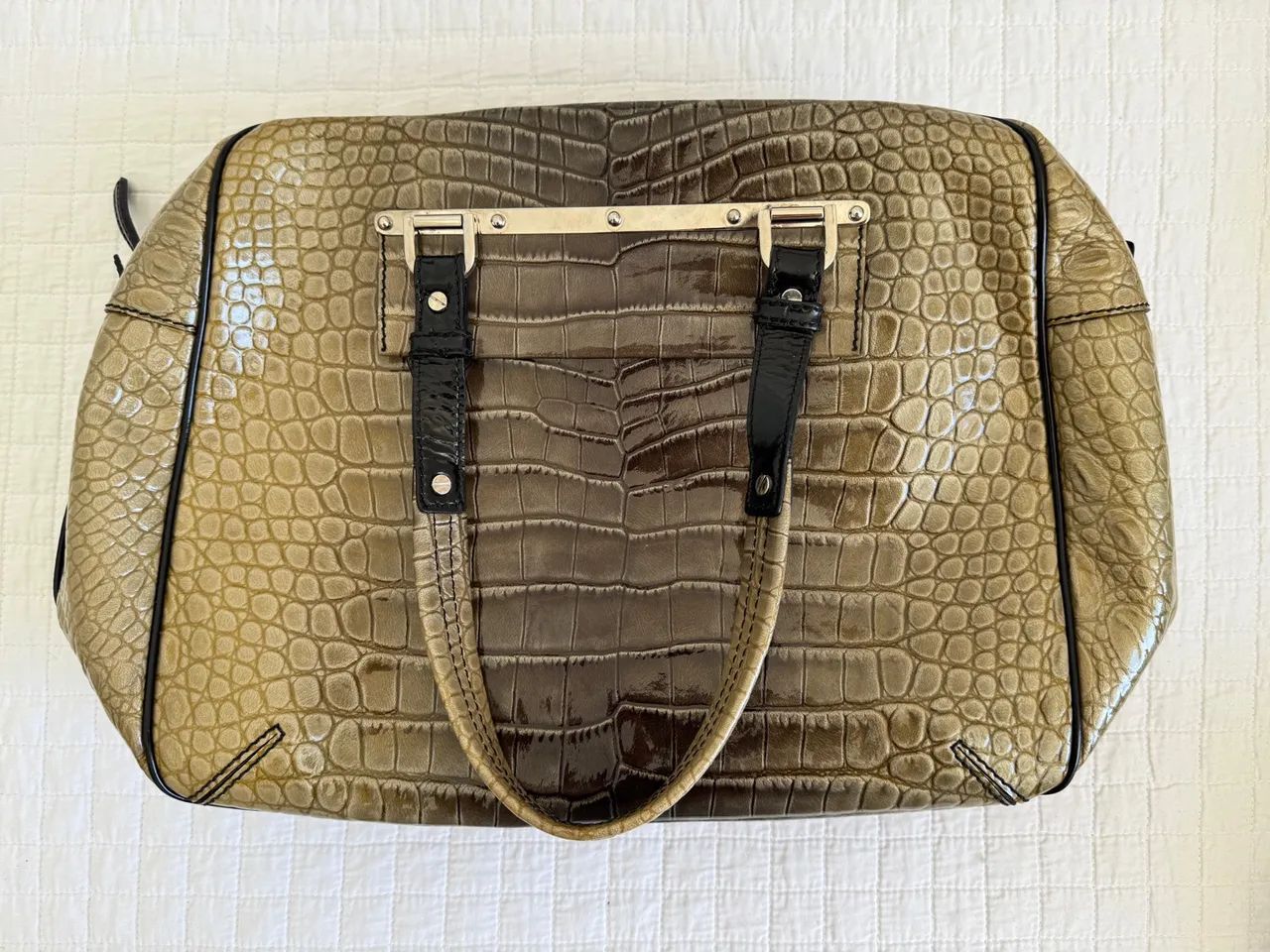 Bolsa VERSACE couro de crocodilo  - Foto 2