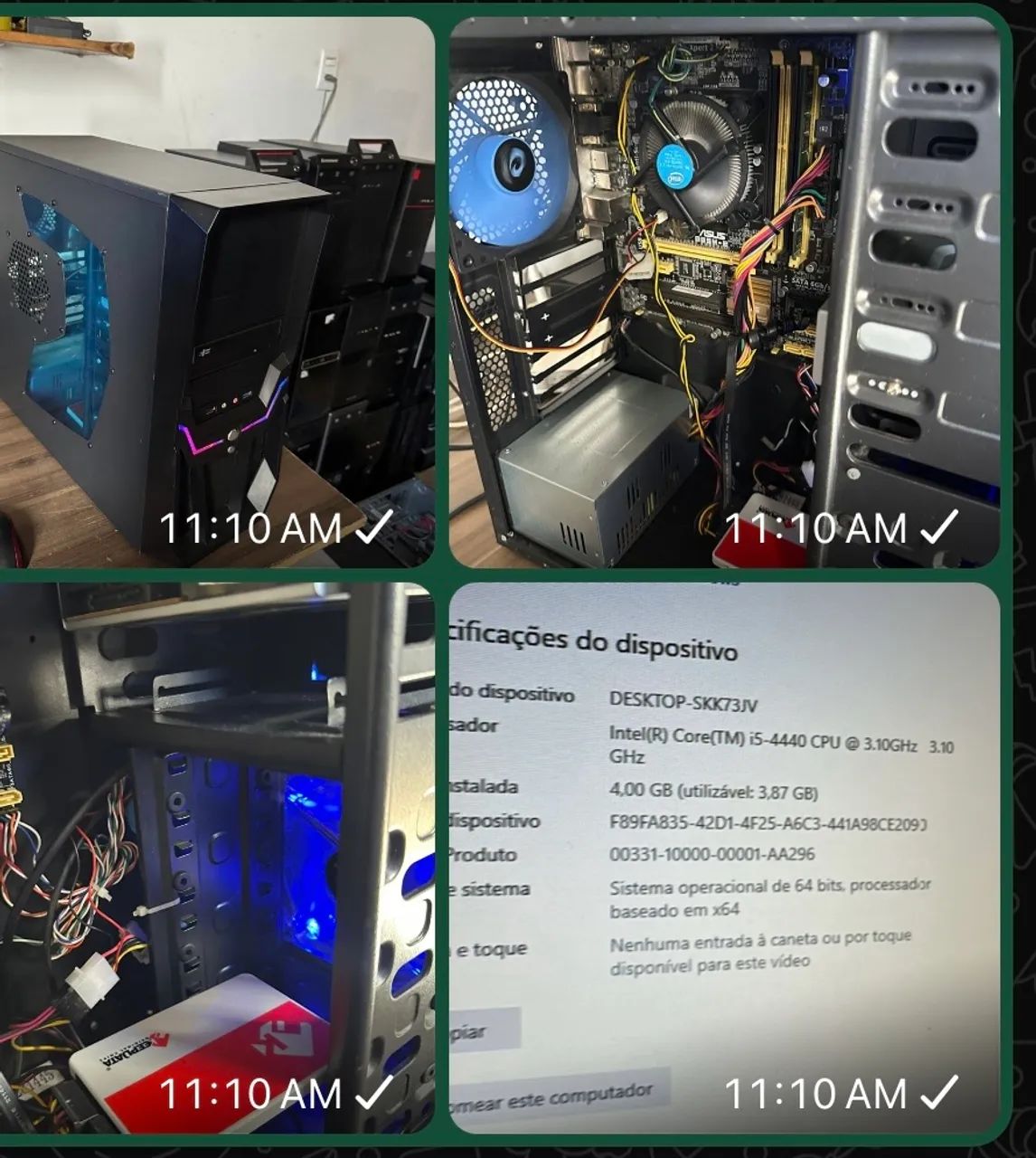 Computador Completo Intel Core i5 4440 cpu sem vga loja com garantia ssd mais hd 500 gb