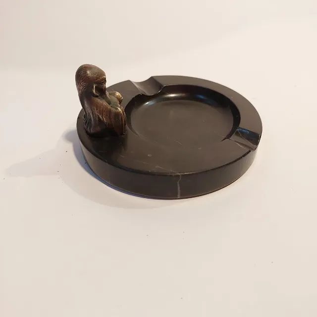 CINZEIRO em MARMORE e BRONZE, ANTIGO. - Foto 3