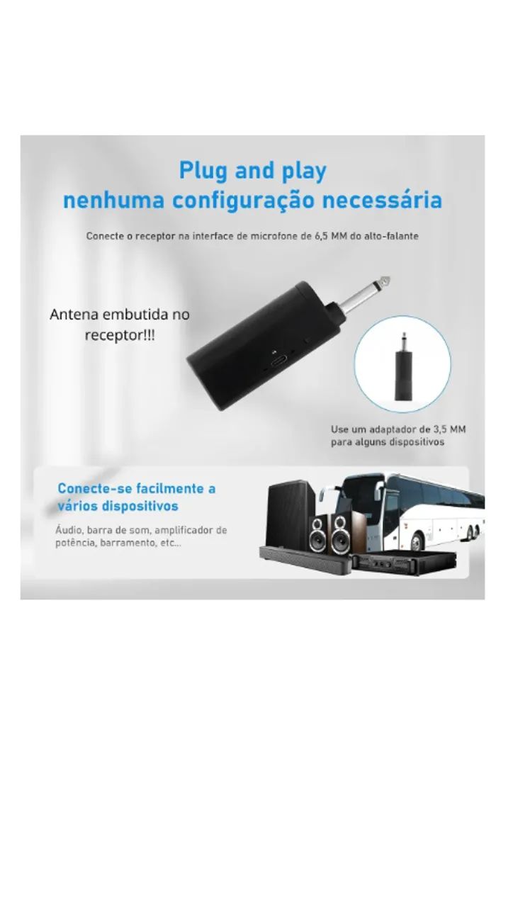 MICROFONE DUPLO SEM FIO PROFISSIONAL MC826 - Foto 3