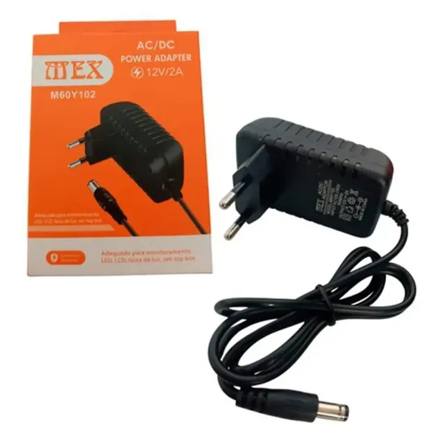 FONTE ADAPTADORA CAMERA CFTV FITA LED 12V 2A BIVOLT