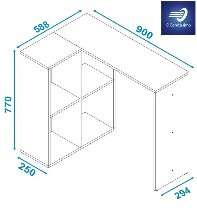 OFERTA Mesa para Escrivaninha com 4 Nichos de Canto  - Foto 5