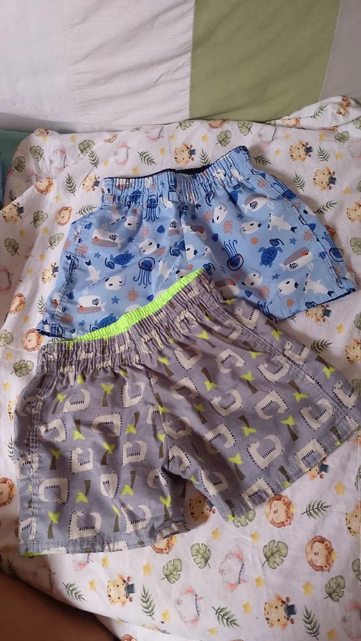 Shorts de Praia Infantis Divertidos