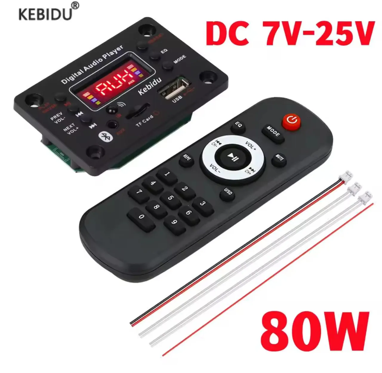 Placa mp3 80w amplificada 12v-24v
