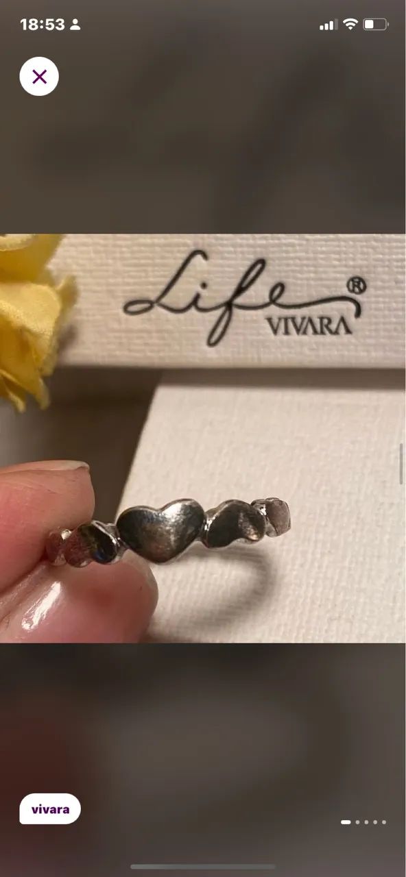Anel vivara life coração