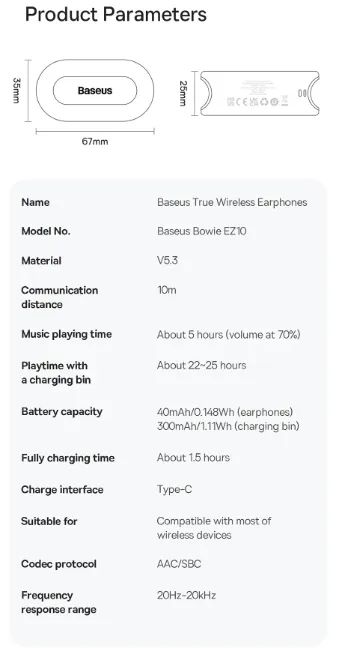 Fone Bluetooth Baseus EZ10 com app Lacrado - Foto 3