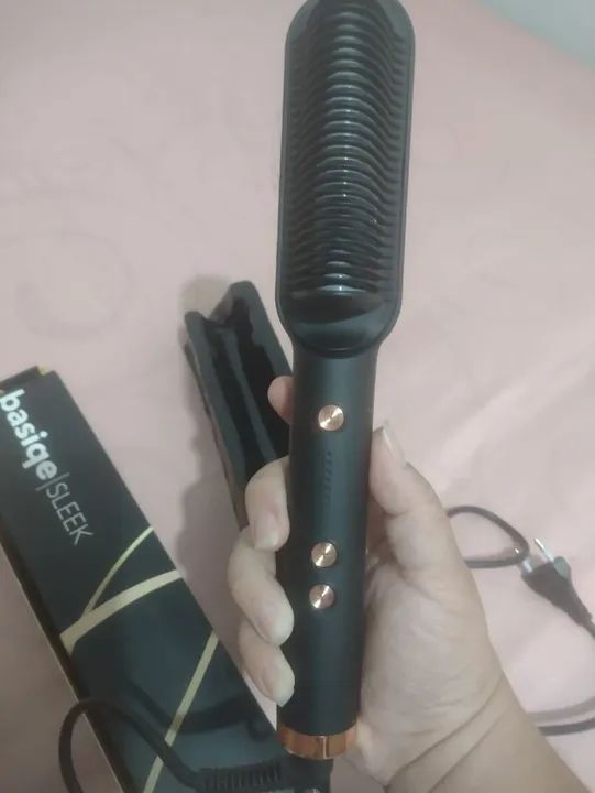 Prancha escova de Cabelo Basique Sleek - Nova - Foto 2