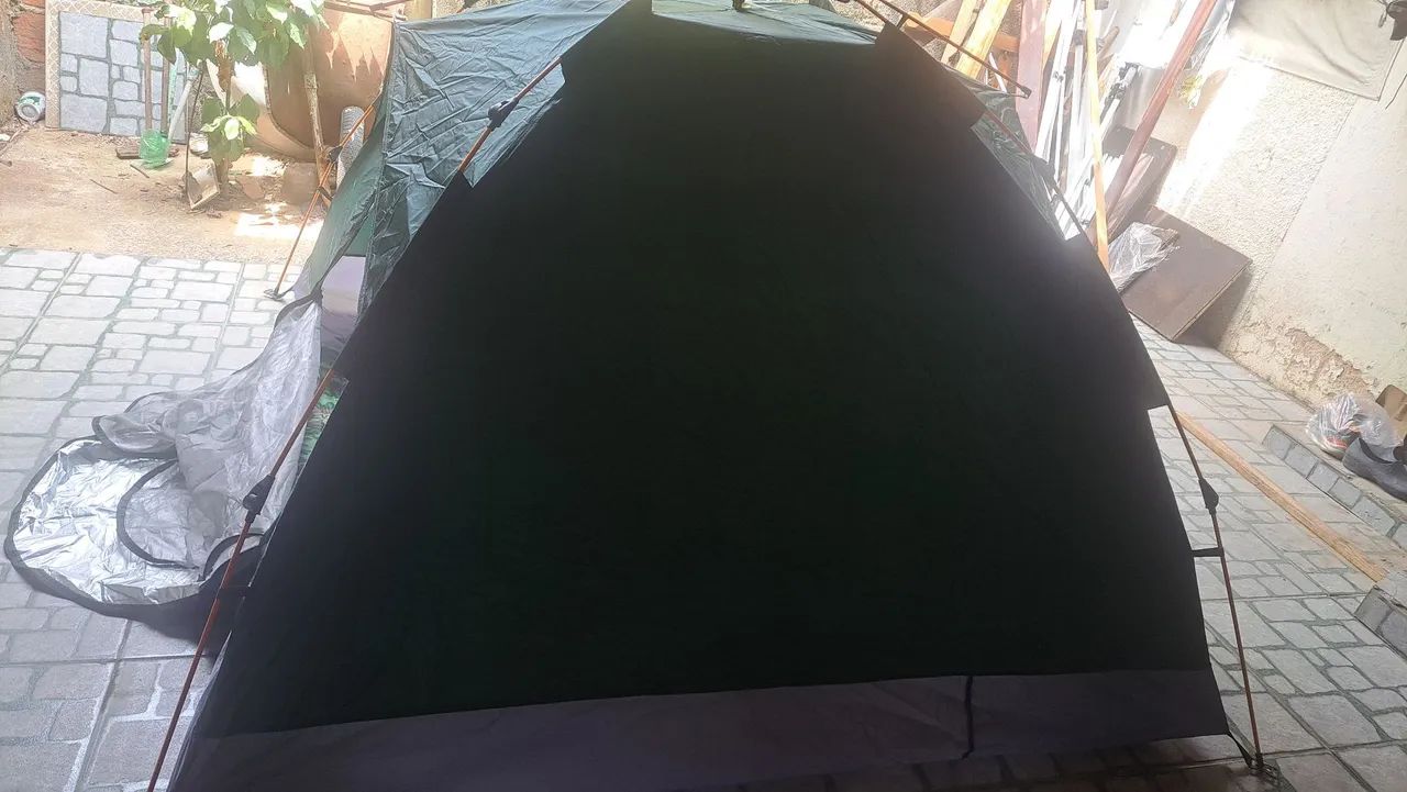 Conjunto barraca 4 lugares semi automática colchonete de casal novos  - Foto 4