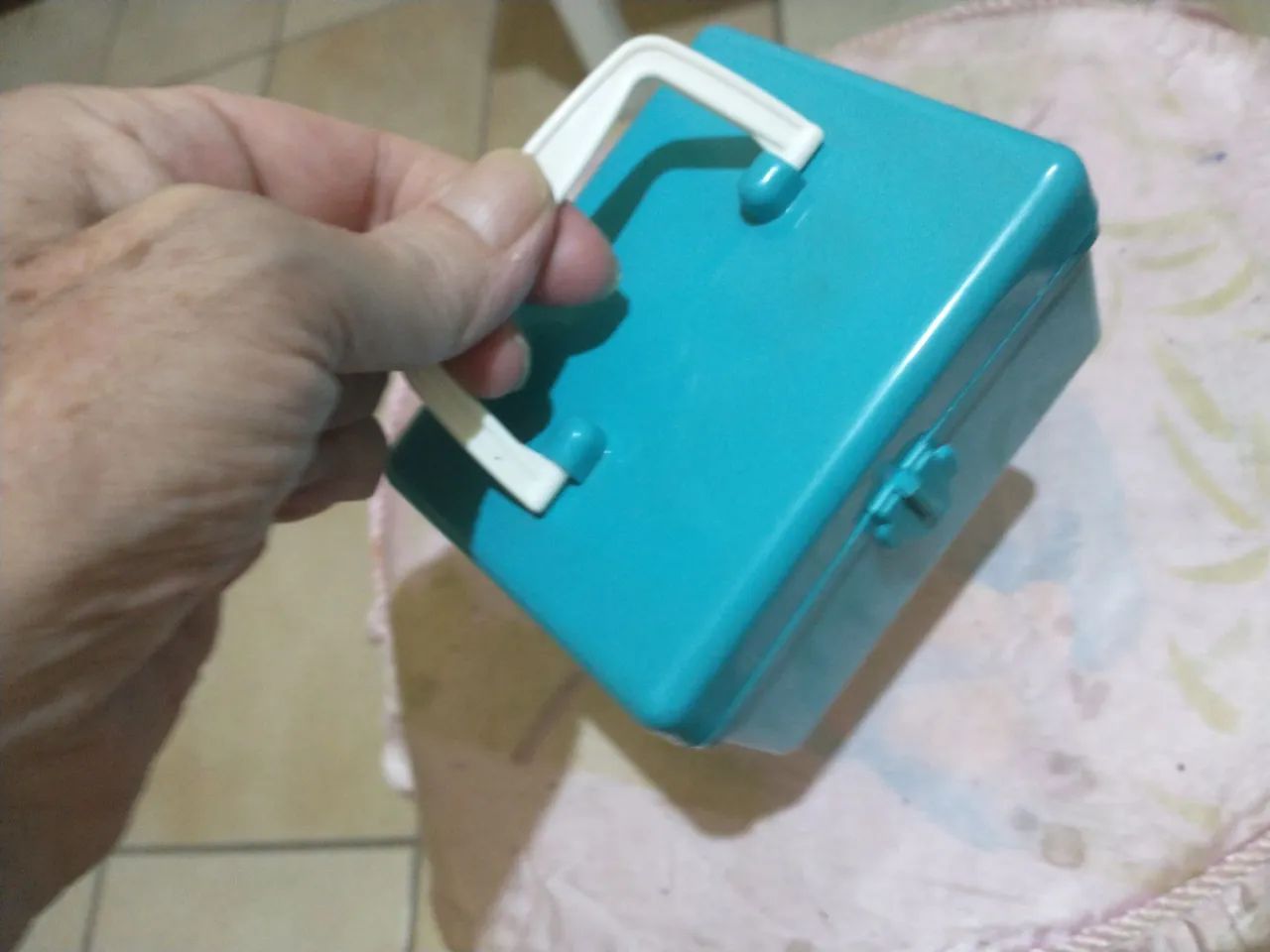 Caixa de plástico azul para cozinha - Foto 3