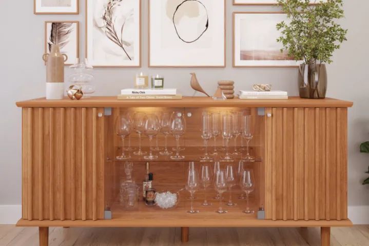Buffet Janice - Design Elegante com LED e Entrega Rápida!