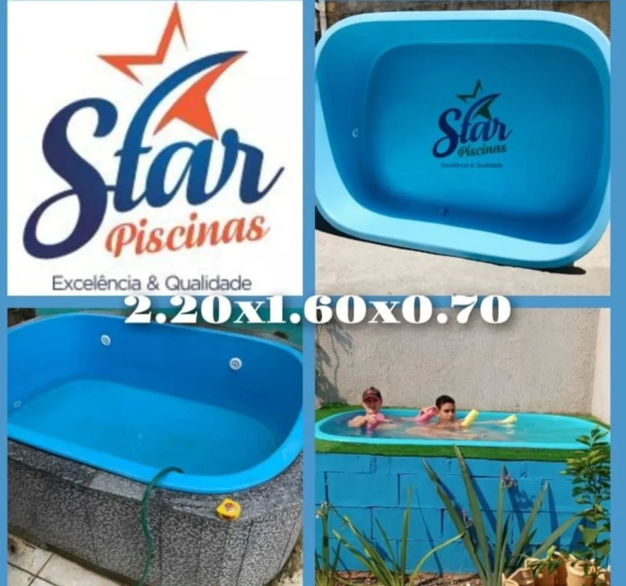 Piscina de fibra Ursa 2,20x1,60x0,70 - Star Piscinas