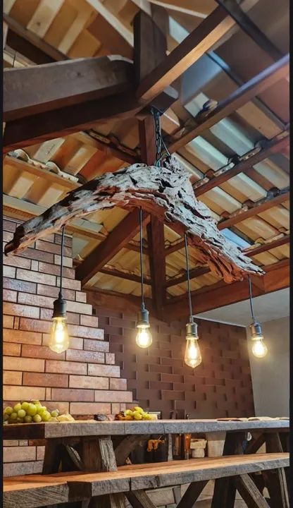 Luminária Lustre de Madeira Maciça (Novo) - Foto 2