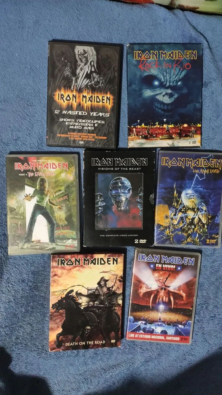 Iron Maiden Lote dvd 7 itens raros e comuns heavy metal rock