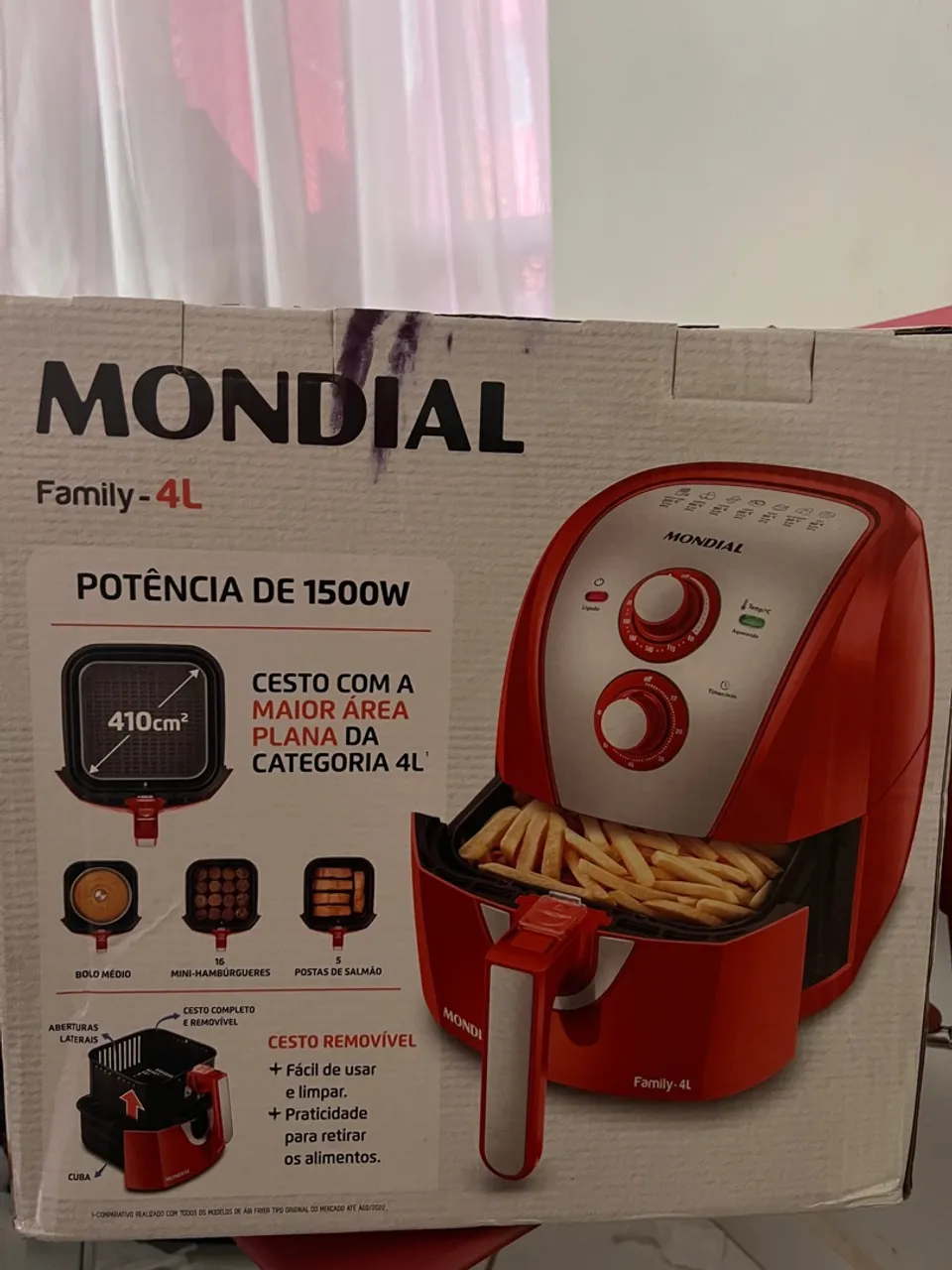 Fritadeira Elétrica Air Fryer Mondial Family 4L 1500W