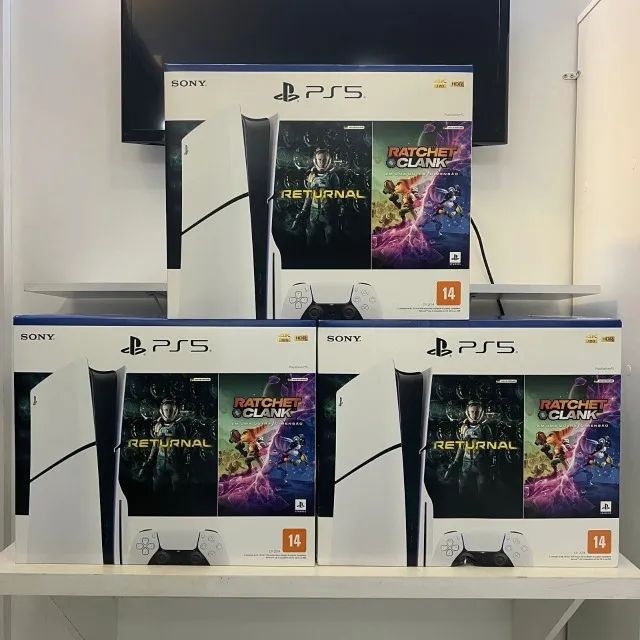 PS5 Slim com Leitor e 2 Jogos Nacional Novo Lacrado 1 Ano Garantia-Pegamos Videogames-Loja