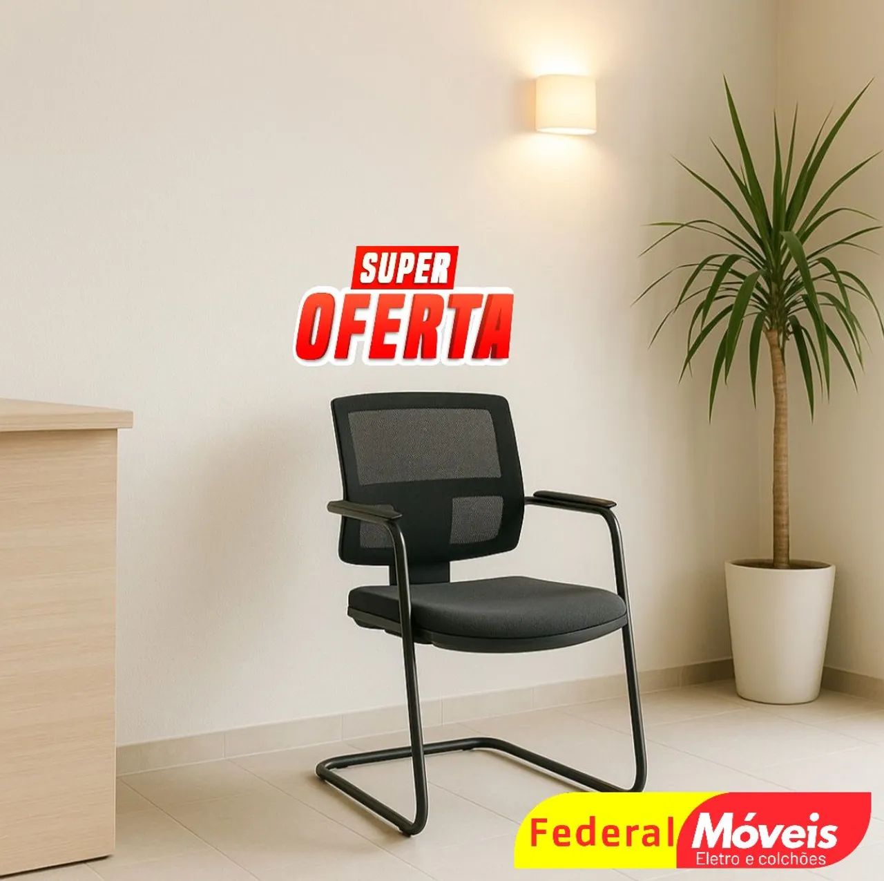 Cadeira Executiva Brizza Fixa - Design simples e funcional para o dia a dia!