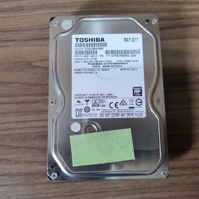 HD 1TB Disco Rígido Interno Toshiba Dt01-v Dt01aba100v 1tb Sata3