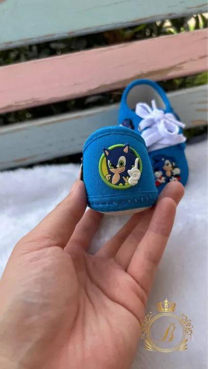 Tênis Sonic para Bebê - Azul - Novo - TAM 17 - Foto 3