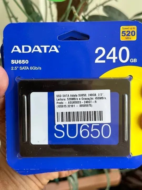 SSD 240GB Original Adata SU650, SATA III, 2.5, Leitura: 520MB/s e Gravação: 450MB/s - Foto 2