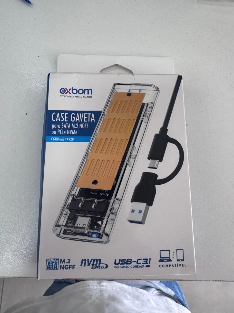 Case Gaveta para SSD M.2 NGFF ou PCIe NVMe