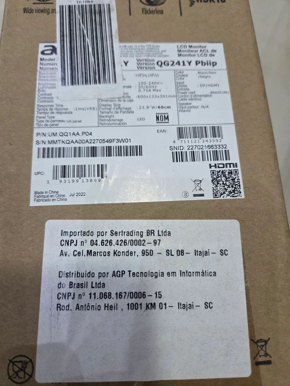 Monitor Acer 24" para retirada de peças  - Foto 3