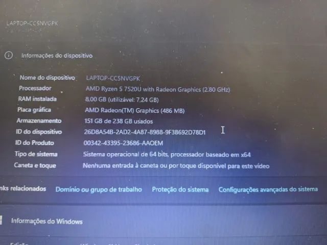 Notebook Acer Aspire 3 Ryzen 5 8 GB RAM 250GB SSD - Foto 3