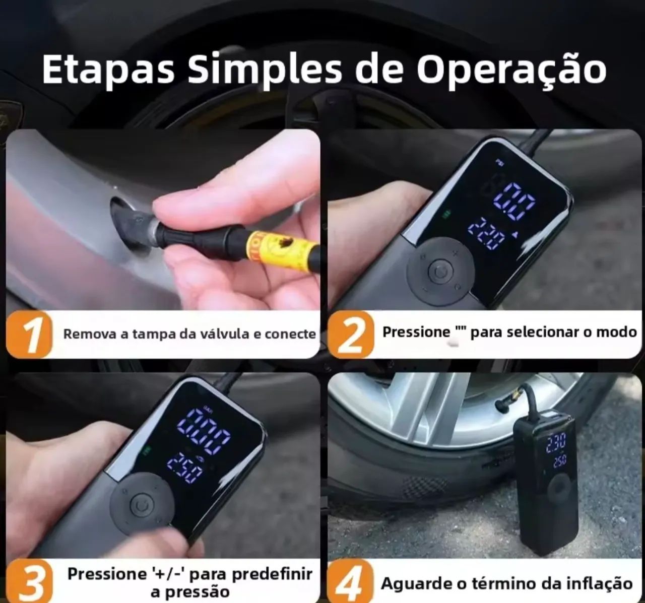 Mini compressor pra encher pneus  - Foto 5