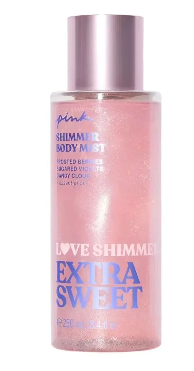 Victoria's Secret pink shimmer body mist extra sweet 