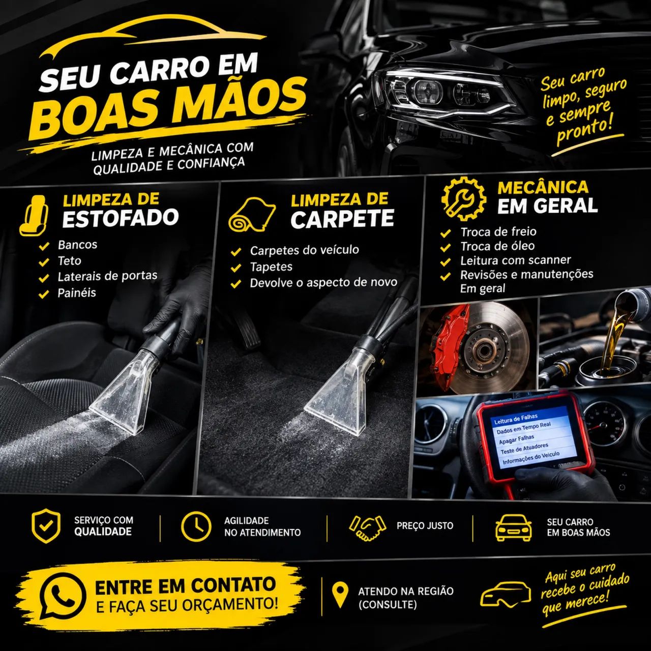Mecânico em geral é a domicílio e limpeza interna 