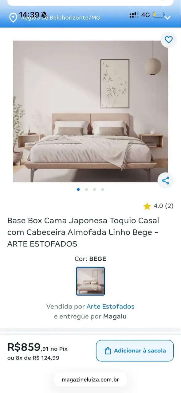 Base Box Cama Japonesa Marrom  - Foto 2