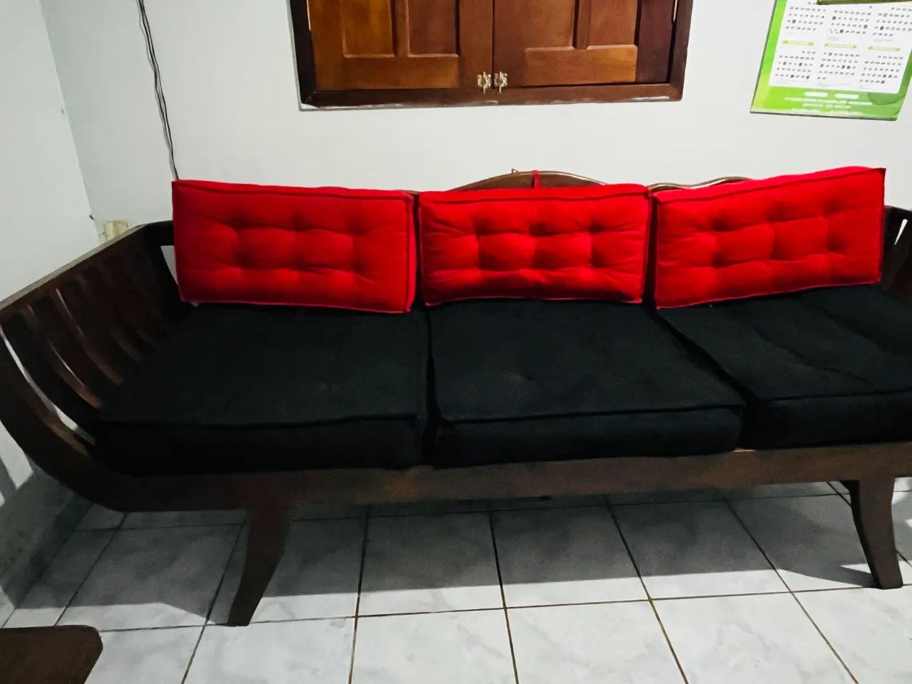 Sofá de 3 lugares de angelim com o centro e os estofados  - Foto 2