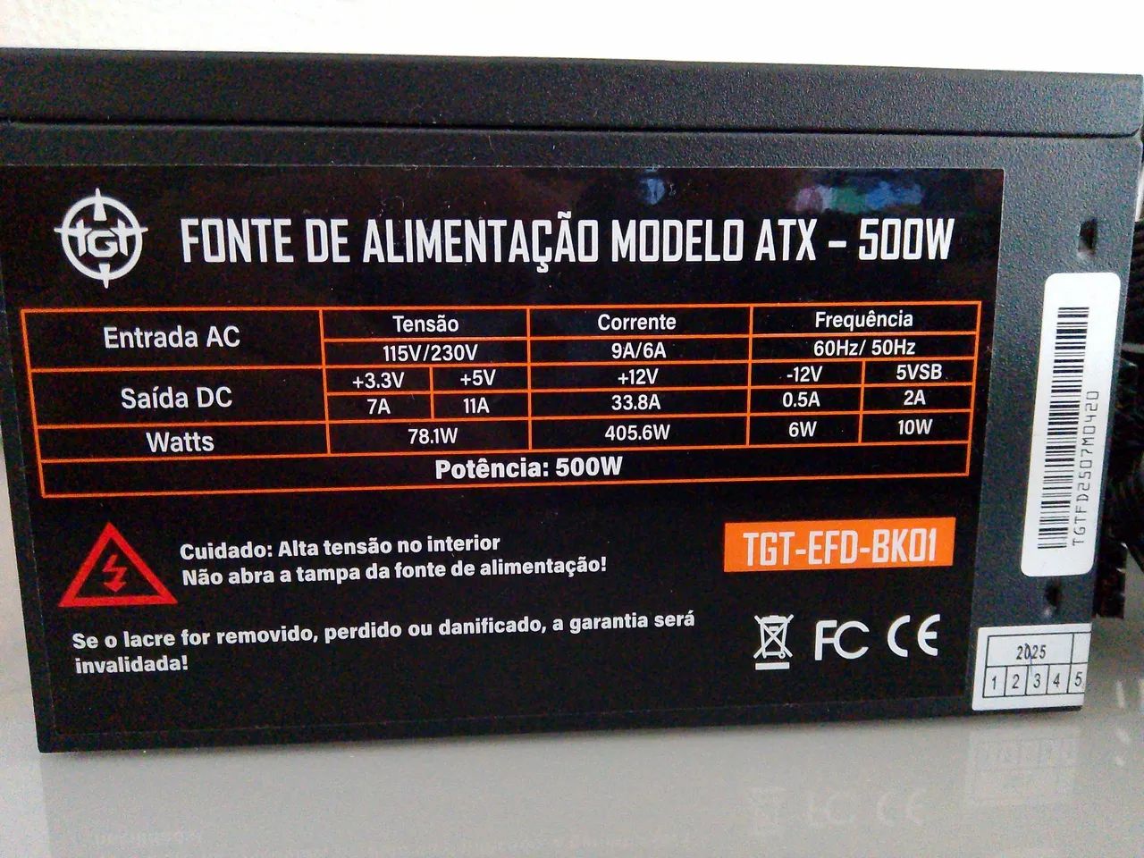 Fonte TGT Enfield 500w - Foto 2