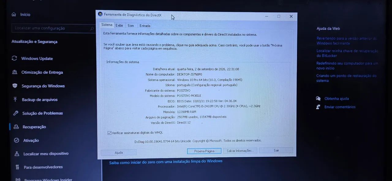 Notebook Positivo 