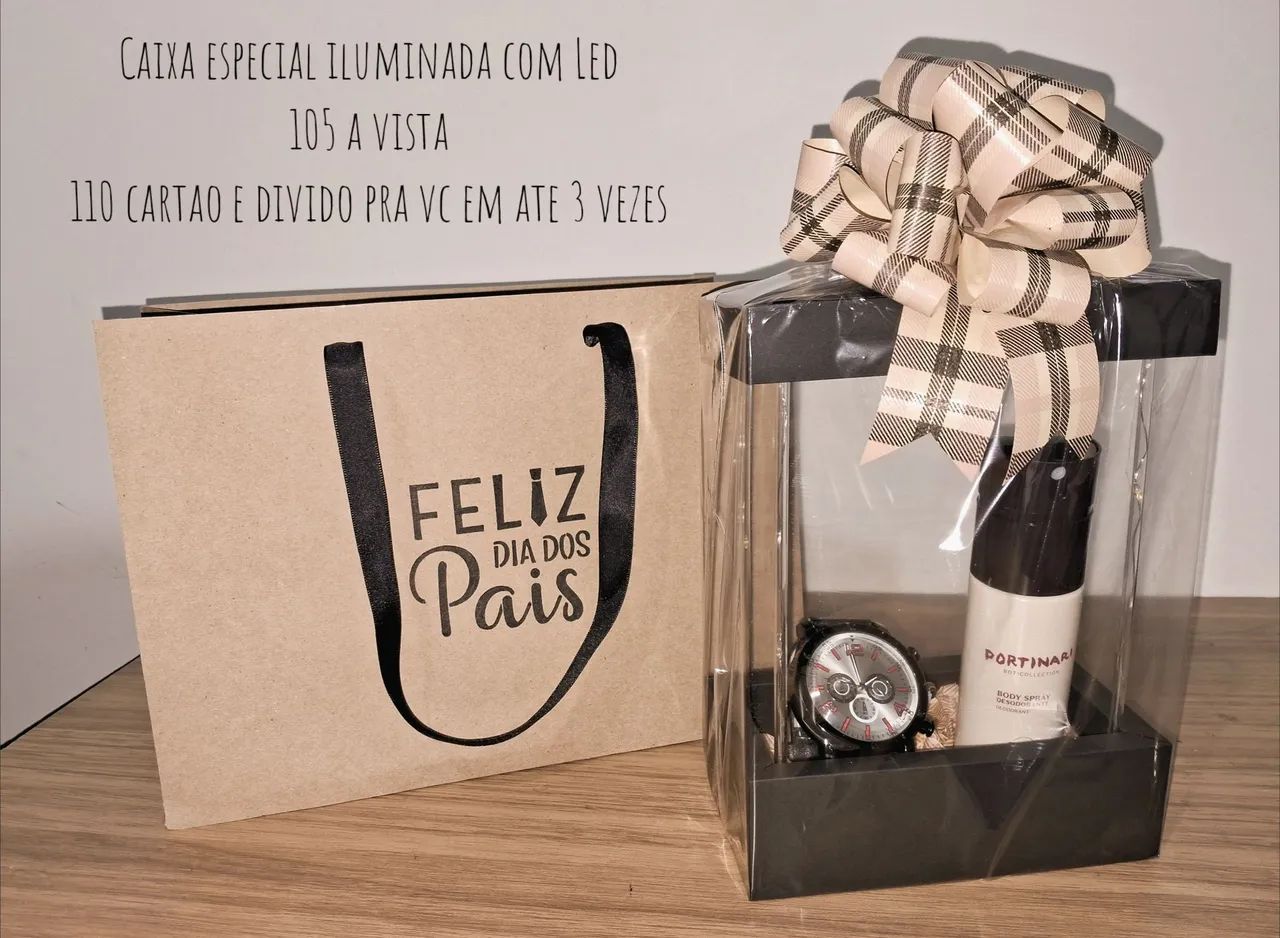Presente caixa iluminada masculina