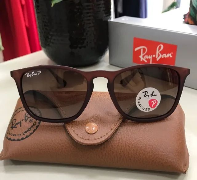 óculos de sol ray ban chris marrom  - Foto 2