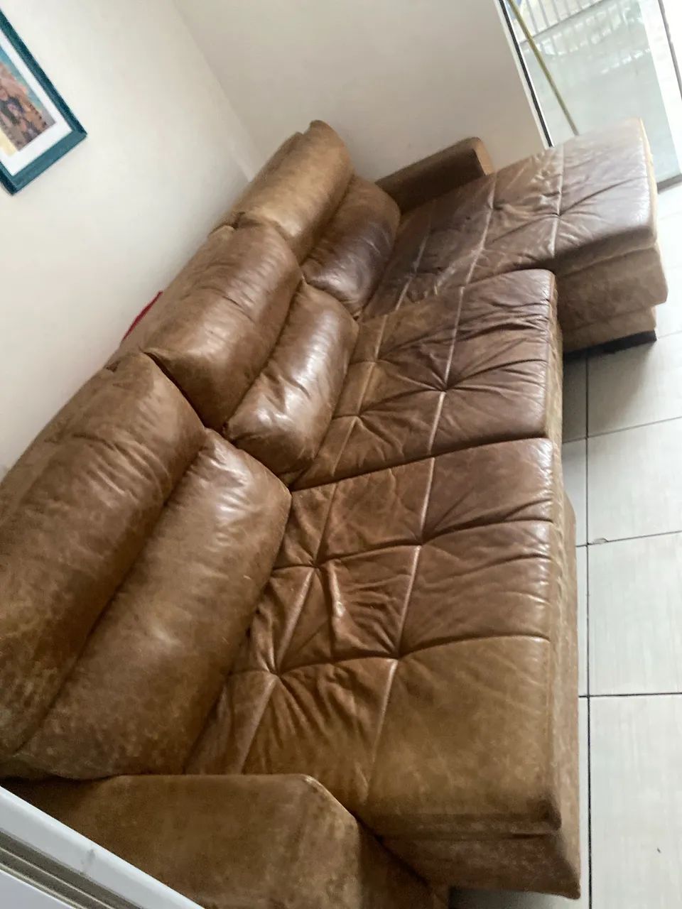 Sofá de couro legítimo 
