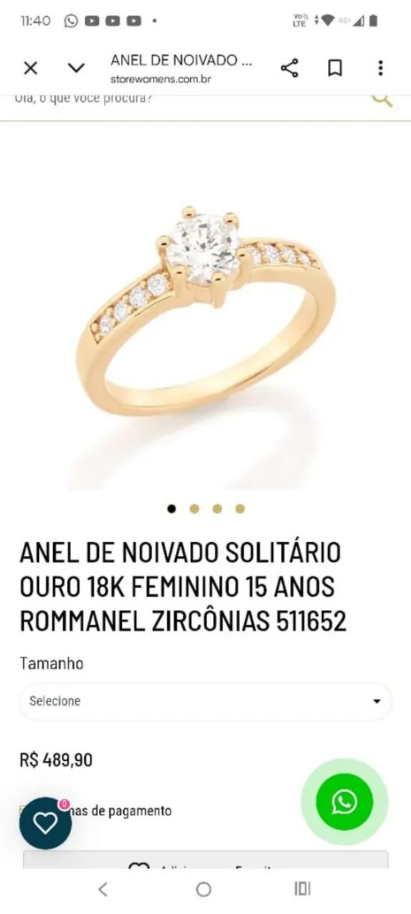 Semi jóia Rommanel anel N°17 IMPECÁVEIS  - Foto 5