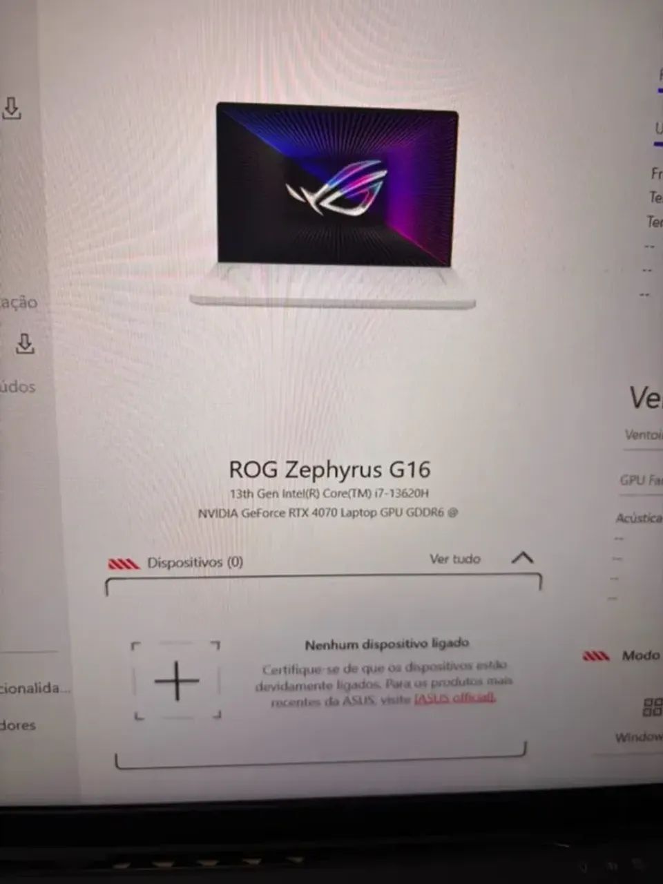 Notebook Asus Rog Zephyrus G16 -  RTX 4070 - 48GB Ram SSD 1tb - Foto 3