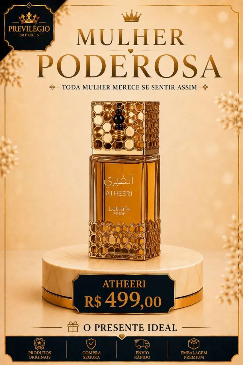 Perfume Árabe Ateheeri Lattafa Eau de Parfum 100 ML feminino o perfume da Abelhinha - Foto 3