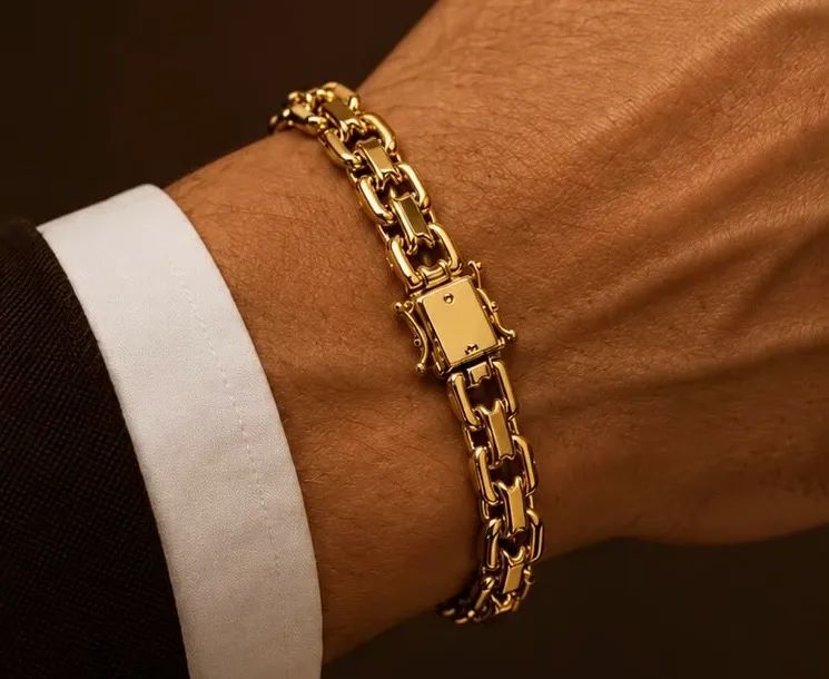 Pulseira Duplo Cadeado em Ouro 18k 750