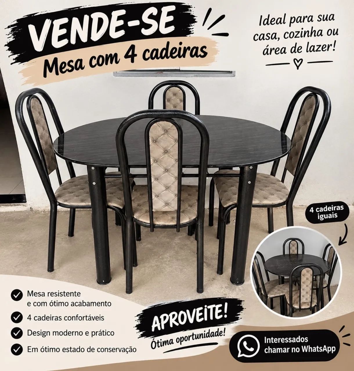Mesa quatro cadeiras